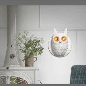 Lampe murale en résine de style européen américain en forme de hibou pour la maison, design créatif pour la chambre à coucher, le couloir, l'entrée de l'hôtel, la chambre d'amis, la table de chevet - Product Image 4