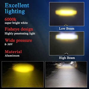 Ba20d H4 Motor Led Hi <span class=keywords><strong>Lo</strong></span> Beam Koplamp 3000K-6000K Scooter Mistrijlichten Met Condensatielens 12W Power - Product Image 6