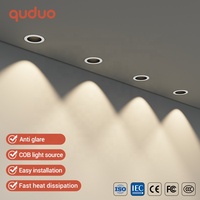 Lampes encastrées au plafond de haute qualité anti-éblouissement pour armoires à vin, en aluminium, 3W 5W 7W 9W, petit spot LED COB