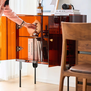 Nordic-Style Acrylic Entryway Cabinet Light Luxury Sideboard & Modern Minimalist Wine Cabinet - Product Image 3