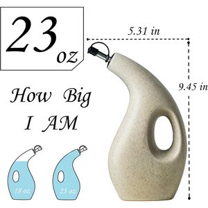 Miamolo 23oz ceramica olio d'oliva bottiglia Dispenser con poggiacucchiaio da 5.3 pollici cucina essenziale erba e spezie strumento