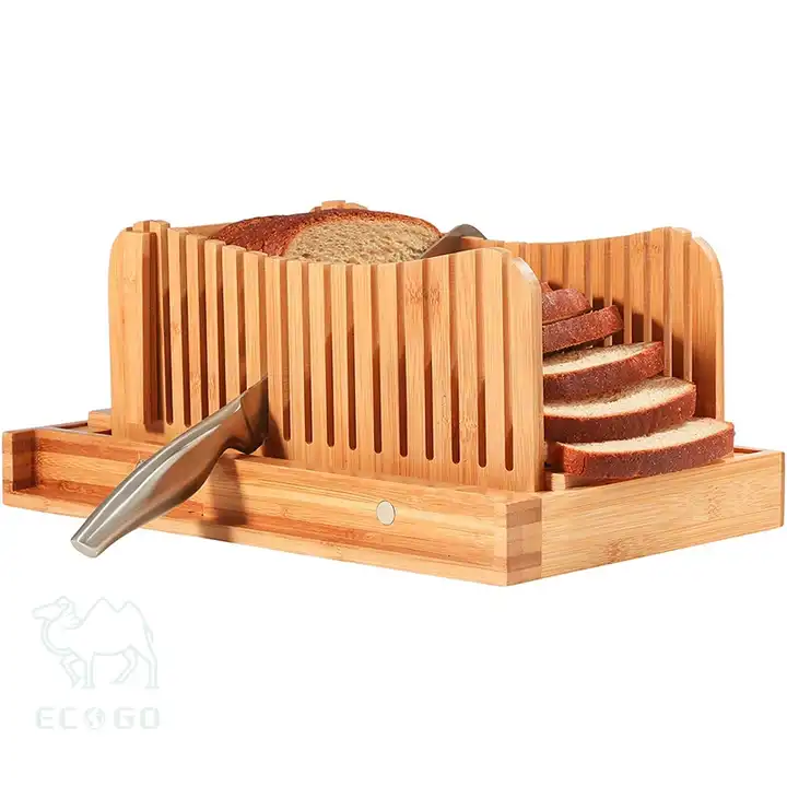 Source Bamboo bread slicer cutter cutting with knife for homemade bread on  m.