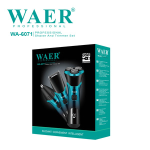 WAER Rasoir rotatif, tondeuse à cheveux, batterie au lithium rechargeable par USB, rasoir <span class=keywords><strong>électrique</strong></span> à trois lames pour la coupe du visage, des cheveux et du corps - Product Image 5