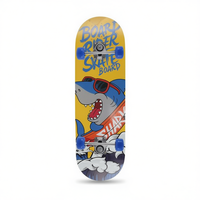 Patineta Cruiser de Madera 90460, 70x20x8.5cm, Rodamientos ABEC-7, Carga Máxima 100kg, Tabla de Madera de Arce de 8 Capas, Diseño de Dibujos Animados para Jóvenes