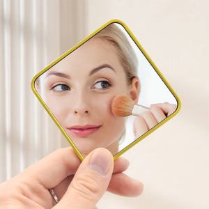 Logotipo personalizado de acero inoxidable de aumento de doble cara iluminado lindo viaje plegable portátil de mano Mini bolsillo espejo cosmético - Product Image 5