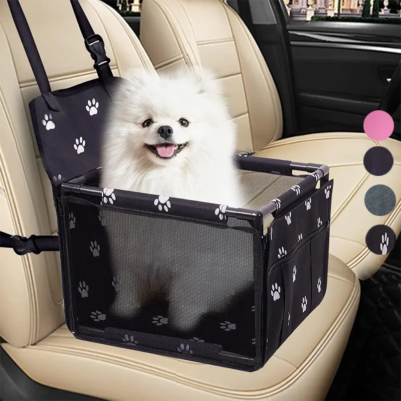 Dog Car Seat Puppy Portable Pet Booster Car Seat with Clip-On Safety Leash and PVC Fram, Anti-Collapse,Perfect for Small Pets