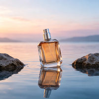 Botol Parfum Silinder Kaca Borosilikat Kosong 50ml dengan Cetakan Logo Transparan yang Populer dan Eksklusif