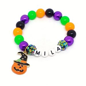 Vente en gros usine Nouveau Bracelet en quartz perlé Citrouille d'Halloween Orange, avec lettre DIY, en alliage de métaux précieux, idéal pour cadeau - Product Image 6