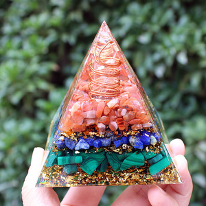 <b>Crystal</b> Chip Pyramid Resin Epoxy Craft Desktop Ornament Home Decoration Gift - Product Image 2