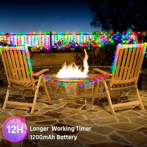 Tùy chỉnh 200led/300led không thấm nước năng lượng mặt trời giáng sinh đèn trắng cổ tích dẫn chuỗi ánh sáng cho ngoài trời Vườn & nhà chiếu sáng 8 mô hình - Product Image 2