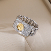 Vente en gros, Meilleure vente : Bague de doigt rétro classique tibétaine ethnique tressée, entièrement sertie de diamants, pour femme, avec lion rugissant sculpté, de luxe