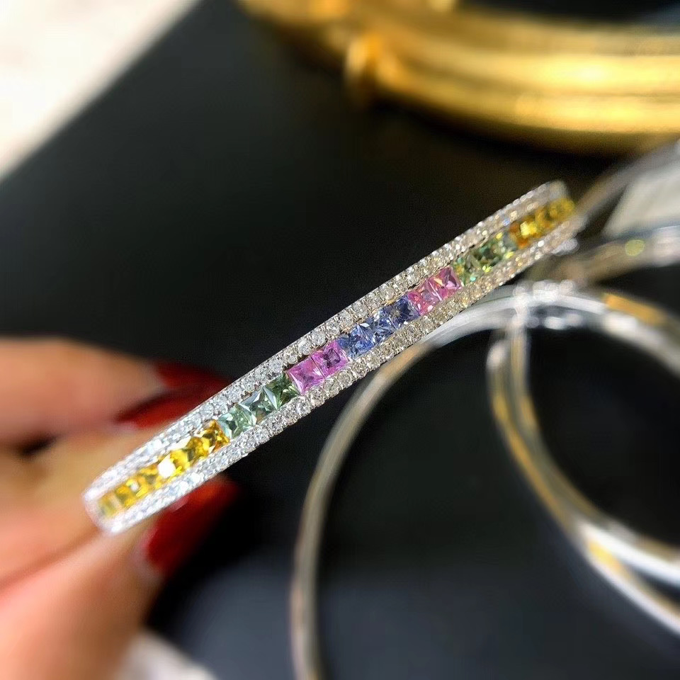 Bracciale tennis donna arcobaleno medio Namuri - De Stefano Gioielleria
