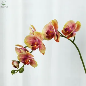 Flores de mesa para decoração de aniversário e casamento, flores artificiais de orquídeas borboletas