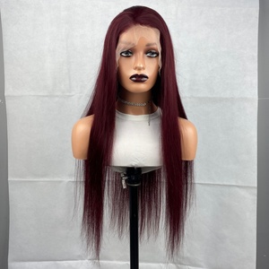Perruque frontale en cheveux humains 100 % naturels, demi-perruque en dentelle, vente en gros - Product Image 1
