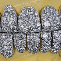 Grillz dentaire Hip Hop personnalisé unisexe en argent S925, or 10k, 18k, 14k, VVS D taille brillant, micro-incrustation, avec certification d'un tiers