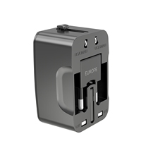 Adaptateur de voyage universel tout-en-un, charge rapide GaN PD3.0, convertisseur d'alimentation pour les États-Unis, l'UE, le Royaume-Uni, l'Australie, noir