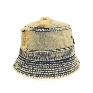 Custom Unisex 3D tecnica di ricamo vecchio cappello da pescatore Hip-Hop alla moda in Denim Design per adulti primavera estate cappello a secchiello da esterno - Product Image 2