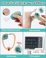 Nouveau Kit Médical de Jeu KK : Ensemble Éducatif en Plastique pour Jeu de Rôle de Docteur avec Électrocardiographe et Chariot d'Injection Double