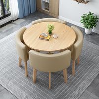 Tables et chaises de salle à manger modernes en bois populaires pour la cuisine et les restaurants, petite table ronde avec 4 chaises pour la maison/le bureau