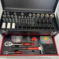 403-teiliger CRV-Material Handwerkzeug-Satz mit Hartschalenkoffer, Steckschlüsseln, Ratsche, Zangen & Kombinations-Schraubenschlüsseln, 4-lagiger Werkzeugkasten
