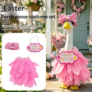 Set di Statue in Cotone a Tema Oca 2026 Più Venduto, Design Oca <span class=keywords><strong>Colore</strong></span> <span class=keywords><strong>Rosa</strong></span>, Logo Happy Easter, <span class=keywords><strong>Compleanno</strong></span>, Esterno - Product Image 2