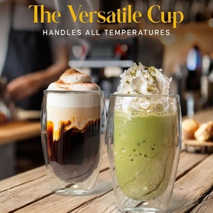 250ml 350ml 450mL Tazas de café expreso de vidrio transparente de doble pared resistentes al calor Tazas - Product Image 2