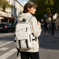 Mochila para Portátil de Negocios, Casual, Impermeable, de Material PU, con Diseño de Múltiples Bolsillos Personalizado