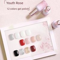 Vernis à ongles en gel Youth Rose 15 ml, 12 couleurs, blanc, rose, rouge, noir, art des ongles romantique, vernis à ongles en gel UV, fournisseur de vernis à ongles en gel en gros