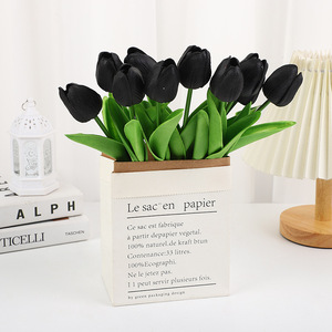 Decorazioni per Celebrazioni Nuziali con Tulipani Neri, Fiori Artificiali - Product Image 1