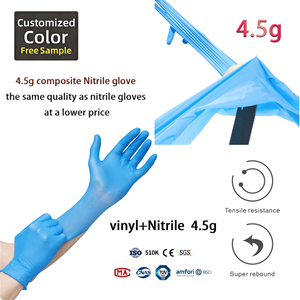 Gants de protection pour aliments en Pvc, <span class=keywords><strong>bleu</strong></span>, vente au détail, protection des mains de cuisine, meilleur prix, vente en gros - Product Image 3