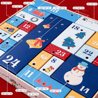 Boîte cadeau calendrier de l'avent personnalisée de luxe en carton recyclable avec fermeture magnétique et doublure ondulée personnalisée pour parfum de Noël
