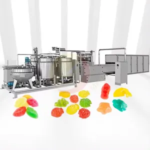 Custom Mold Hard Candy Making Depositing Machine / Lollipop Jelly Gummy Candy Automatic Processing Production Line