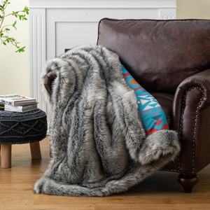 Antiolor hecho a mano Handcarted Grey Tan Luxury Wolf <span class=keywords><strong>Shag</strong></span> Faux Fur <span class=keywords><strong>Dog</strong></span> Throw Manta para gatos conejillos de indias - Product Image 4