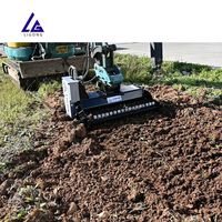 Râteau rotatif hydraulique LG haute performance pour excavatrice, idéal pour le conditionnement du sol, le ramassage des roches et la préparation des terrains