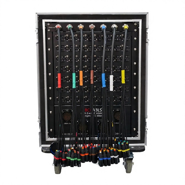 ABCCABLS 56 Channel 3-Way 2 Isolated Microphone Splitter, Professional Audio Signal Splitter for Live Sound & Concerts
