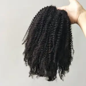 Hot selling excellent quality remy human hair kinky curl hair weft for black woman