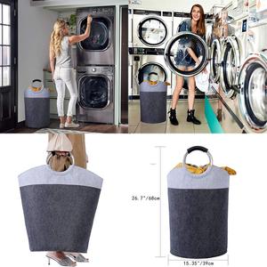 2020 New Arrival Collapsible <strong>Large</strong> Foldable Basket Felt Laundry <strong>Hamper</strong> with 50L Capacity - Product Image 4