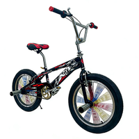 ¡Gran oferta! Bicicletas BMX de acero auténticas de una sola velocidad, 20 pulgadas, mini freestyle con radios de colores, venta al por mayor de fábrica a precios bajos.
