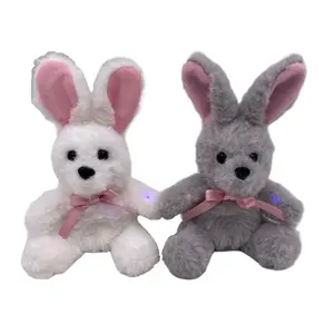 Wholesale Custom OEM/ODM LED Flash Lighting F10ashion Soft Stuffed Toy 4 Inch Cute Bunny Light Rabbit Plush Toy