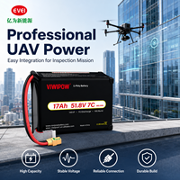 Baterai LiPo Lithium Polymer 17Ah 51.8V 7C Energi Tinggi untuk Drone Inspeksi VTOL, Drone Patroli Saluran Listrik Industri