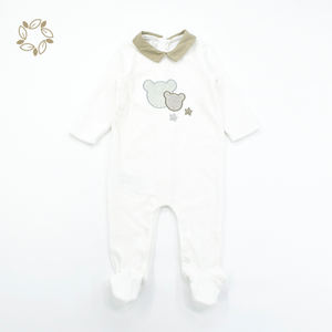 رومبير مخملي للأطفال ملابس أطفال قطيفة عضوية Footie رومبير Onesie بدلة نوم للأطفال حديثي الولادة في فصل الشتاء - Product Image 4