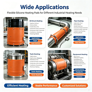 Élément chauffant cylindrique 120V 2000W 3000W 200L 55 Gallons, chauffe-tambour flexible en silicone pour baril d'huile - Product Image 2