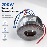 Transformateur toroïdal 200W 230V vers double 24V 50/60Hz à noyau en cuivre pur pour amplificateur audio et alimentation électrique
