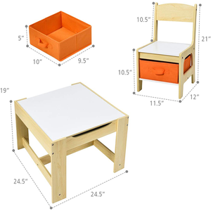 Tavolo per <span class=keywords><strong>bambini</strong></span> e sedia Set tavolo a doppio lato con scatola di immagazzinaggio in <span class=keywords><strong>legno</strong></span> per <span class=keywords><strong>bambini</strong></span> attività scrivania vivaio mobili - Product Image 2