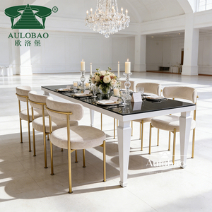 Glass Top White Iron Metal Banquet Rectangle Modern Wedding <b>Tables</b> - Product Image 2