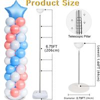 Poteau télescopique de 2 m pour arche, guide de route, support de ballons, décoration pour anniversaire, mariage, fête, événement sportif