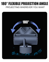 Projecteur de cinéma maison portable LED avec microphone, son stéréo HD pour karaoké et visionnage de films HY300Pro-KTV