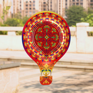 Wholesale Garden Wind Spinner <b>Hot</b> air Ballonn Garden Ornaments 12 Inch Metal Wind 3d Spinner <b>Hot</b> Balloon Shape - Product Image 3