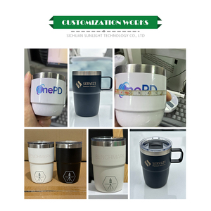 Custom Logo Cup 8 oz Copo Branco Copo Empilhável De Aço Inoxidável Caneca Isolada De Café Copo De Parede Dupla Caneca De Café De Viagem - Product Image 6