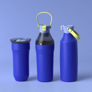 Navy Blue Thermos With Detachable Handle And Spout Design For Car Use - Product Image 2